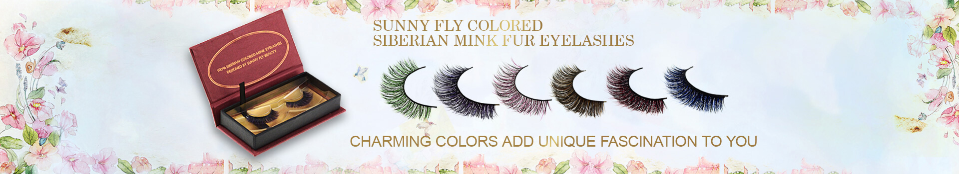Farvede Siberian Mink Fur Eyelashes
